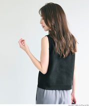 Chanel style gold button sleeveless knitted vest