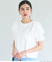 Temperament lotus leaf decoration short sleeve top