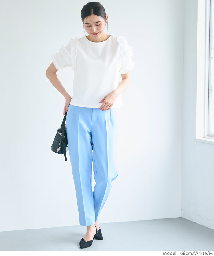 Temperament lotus leaf decoration short sleeve top