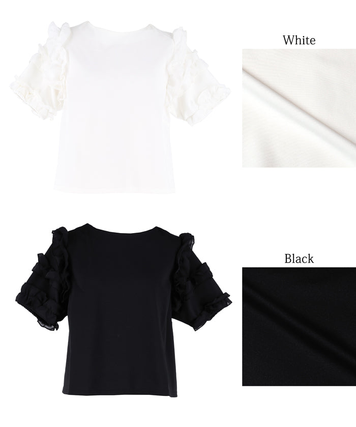 Temperament lotus leaf decoration short sleeve top