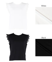 Temperament lace cuffs sleeveless shirt