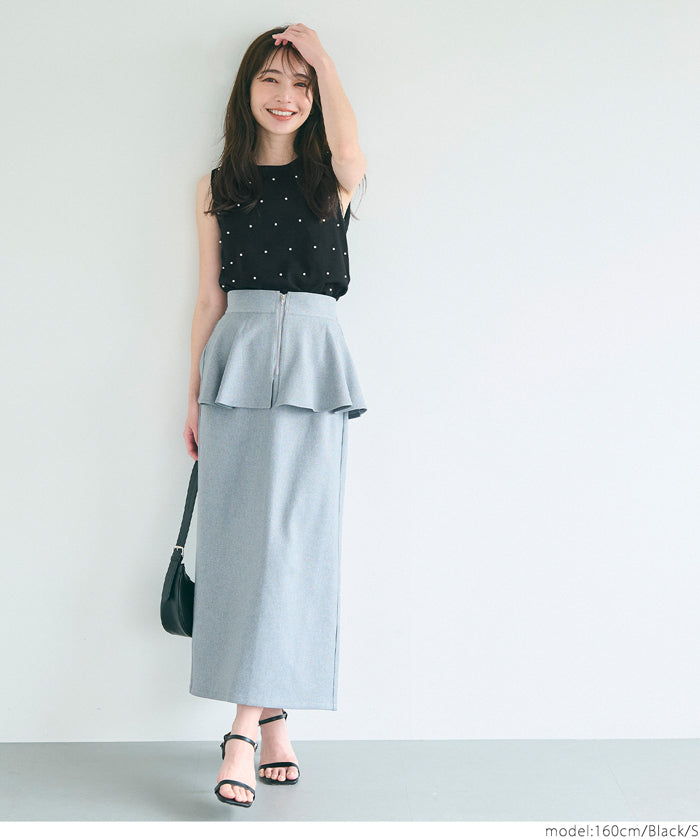 Temperamental commuting pearl knitted vest sweater