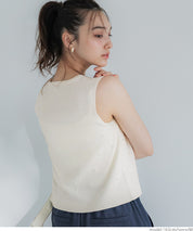 Temperamental commuting pearl knitted vest sweater
