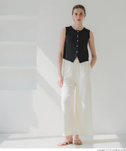 Simple Temperament Gold Button Knitted Vest