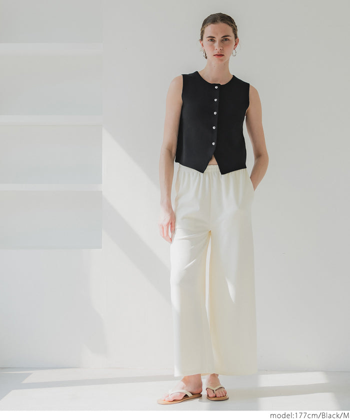 Simple Temperament Gold Button Knitted Vest