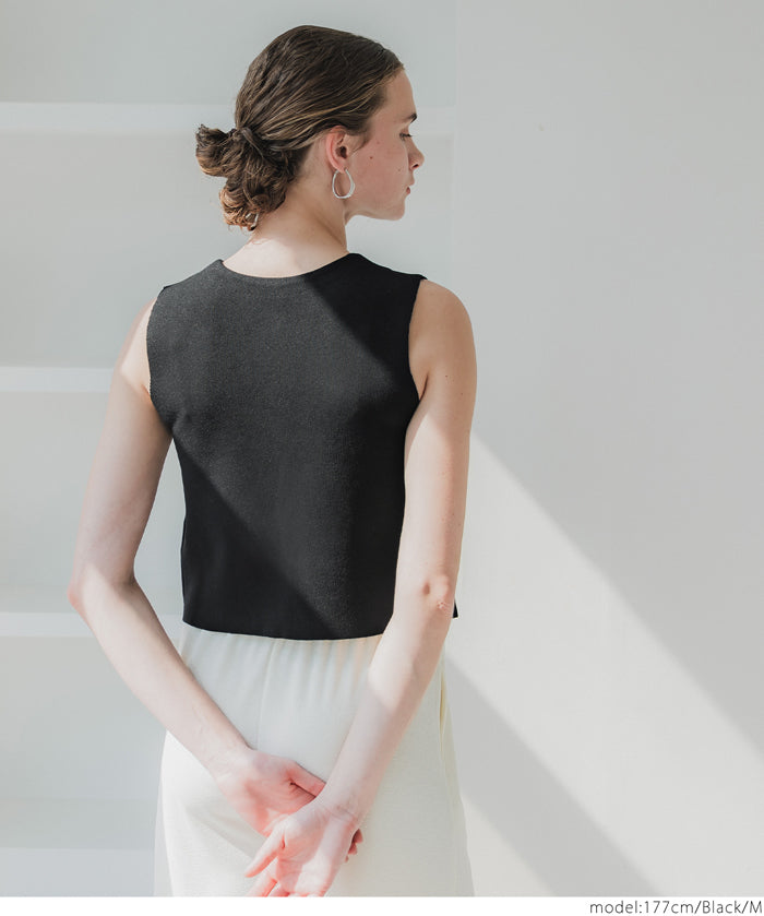 Simple Temperament Gold Button Knitted Vest