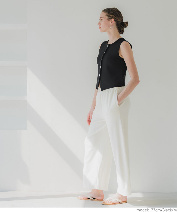 Simple Temperament Gold Button Knitted Vest