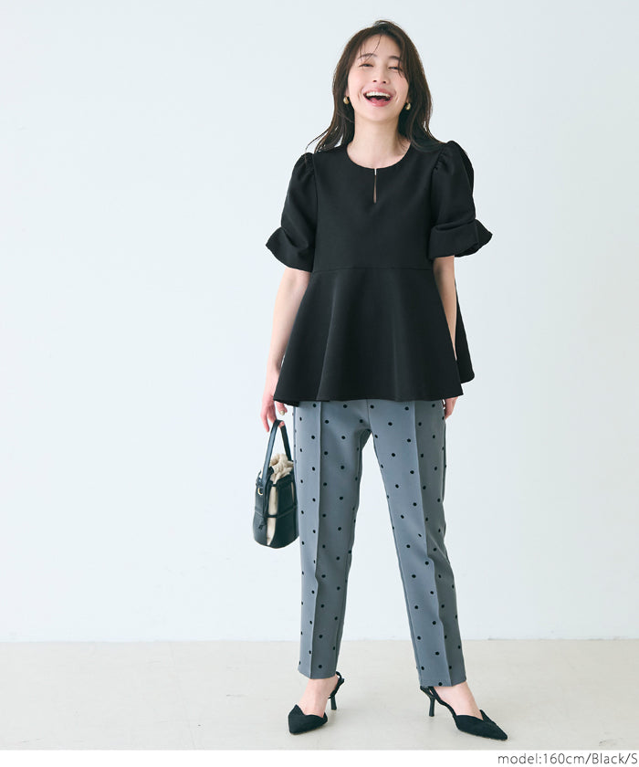 A-line fitted top with petal sleeves