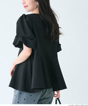 A-line fitted top with petal sleeves
