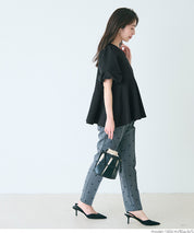 A-line fitted top with petal sleeves