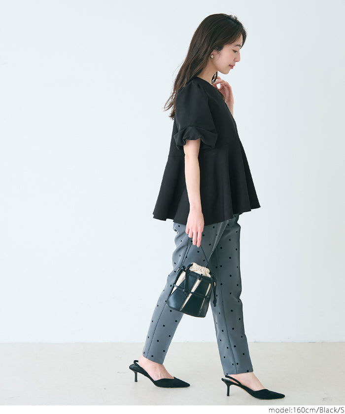 A-line fitted top with petal sleeves