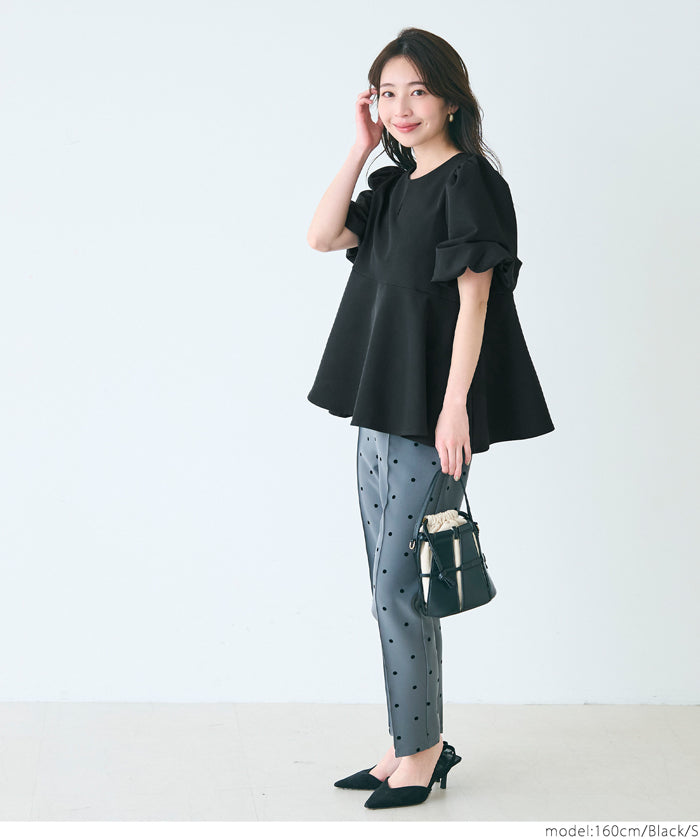 A-line fitted top with petal sleeves