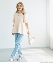 A-line fitted top with petal sleeves