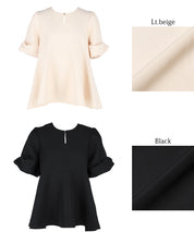 A-line fitted top with petal sleeves