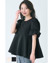 A-line fitted top with petal sleeves