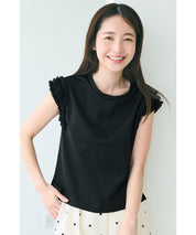 Temperament lace cuffs sleeveless vest