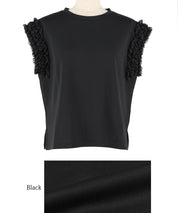 Temperament lace cuffs sleeveless vest