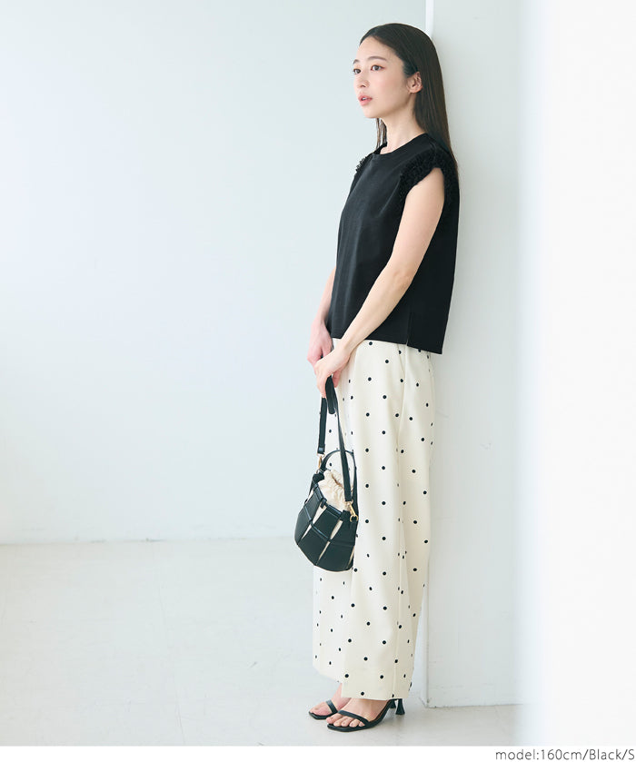 Temperament lace cuffs sleeveless vest