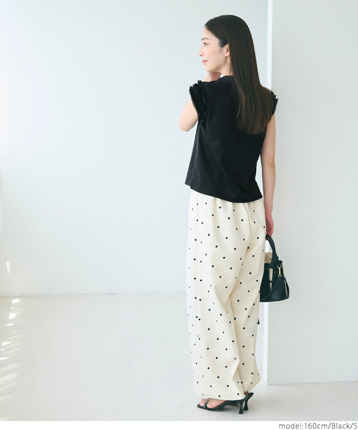 Temperament lace cuffs sleeveless vest