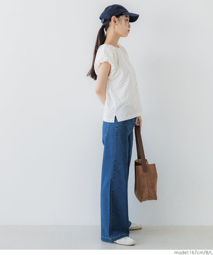 Willow fabric Japanese style puff sleeve vest