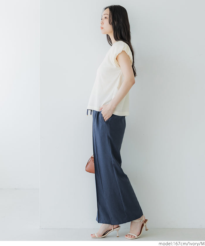 Willow fabric Japanese style puff sleeve vest