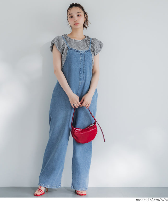 Willow fabric Japanese style puff sleeve vest