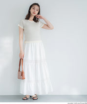 Cropped striped short-sleeved knit top