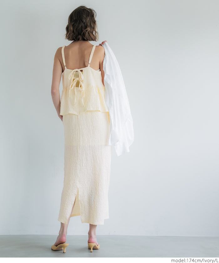 Willow Texture Double Layer Spaghetti Strap Dress