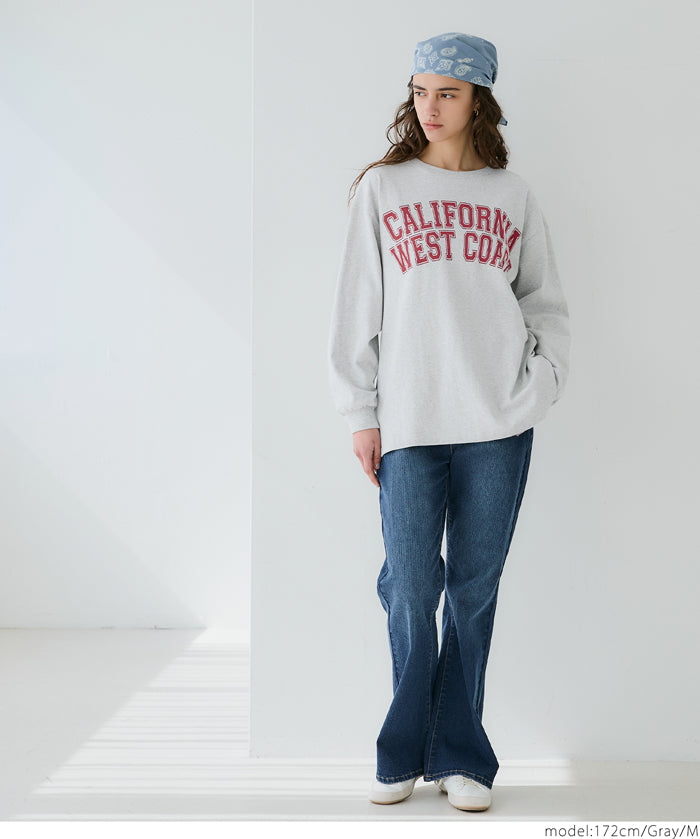 American LOGO round neck cotton long sleeve casual sweatshirt