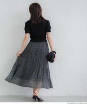 Cool and sweet square neck short-sleeved knitted cardigan