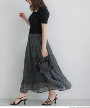 Cool and sweet square neck short-sleeved knitted cardigan