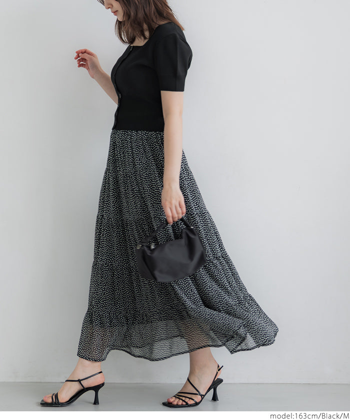 Cool and sweet square neck short-sleeved knitted cardigan