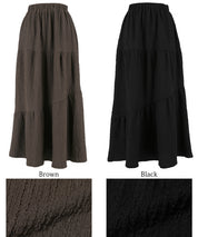【Matchable】Textured wrinkled Asymmetrical Tiered Skirt