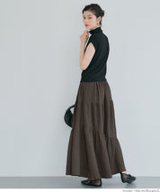 【Matchable】Textured wrinkled Asymmetrical Tiered Skirt