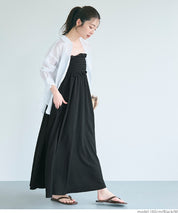 Willow pleated elastic ruffle dress with detachable shoulder straps