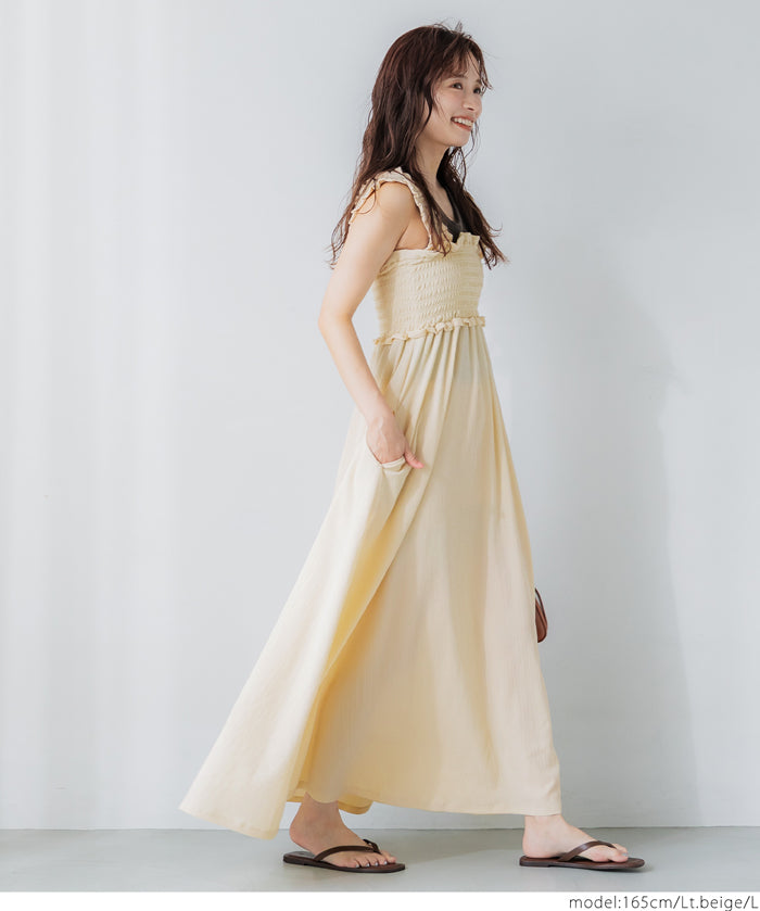 Willow pleated elastic ruffle dress with detachable shoulder straps