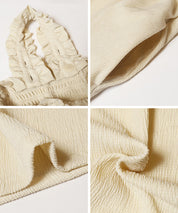 Willow pleated elastic ruffle dress with detachable shoulder straps