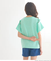 Children's Off-shoulder Bow Short-sleeved Top