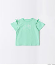 Children's Off-shoulder Bow Short-sleeved Top