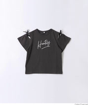 Children's Off-shoulder Bow Short-sleeved Top