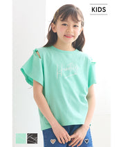 Children's Off-shoulder Bow Short-sleeved Top