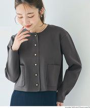 合身金釦口袋造型針織外套