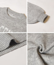 英字LOGO圓領長袖毛衣 親子裝