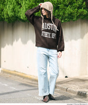 英字LOGO圓領長袖毛衣 親子裝