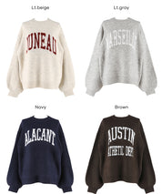 英字LOGO圓領長袖毛衣 親子裝