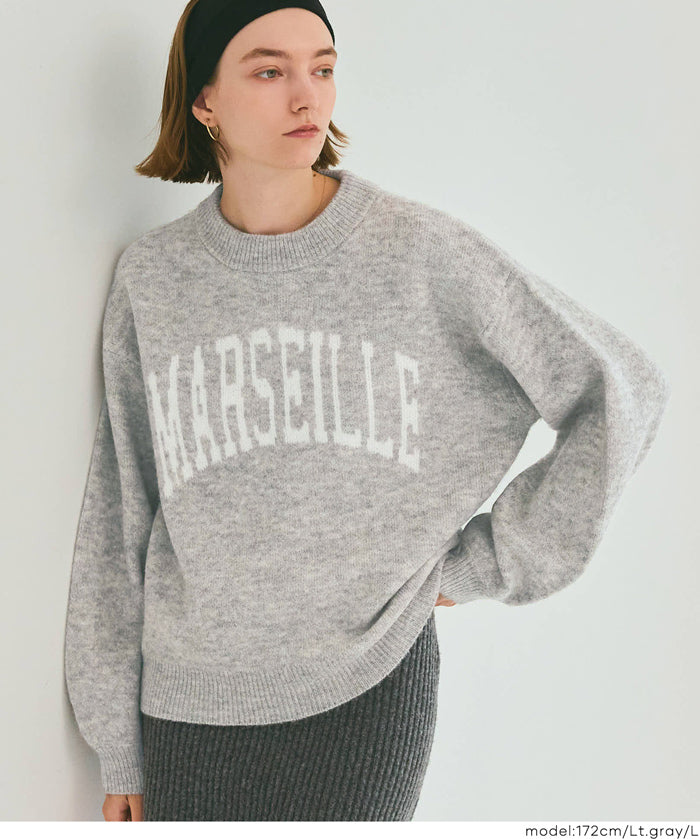 英字LOGO圓領長袖毛衣 親子裝