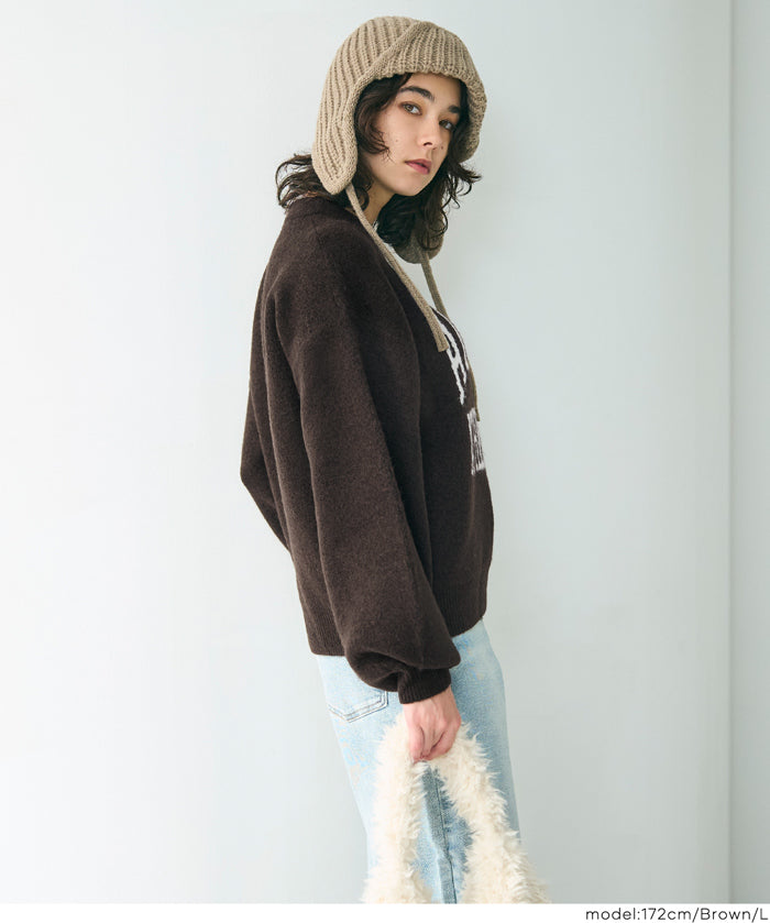 英字LOGO圓領長袖毛衣 親子裝