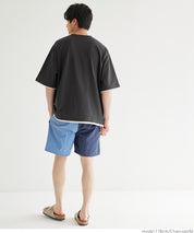 【Heavy Cotton】Men's Fake Two-Piece Layered T-shirt Tops