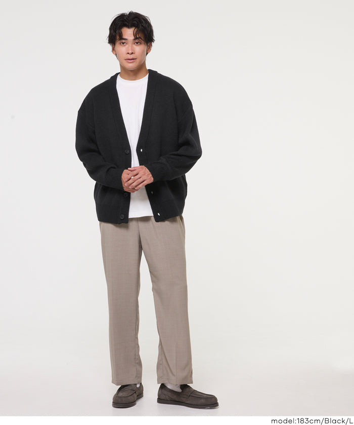 Men's solid fabric Japanese style V-neck Cardigans unisex