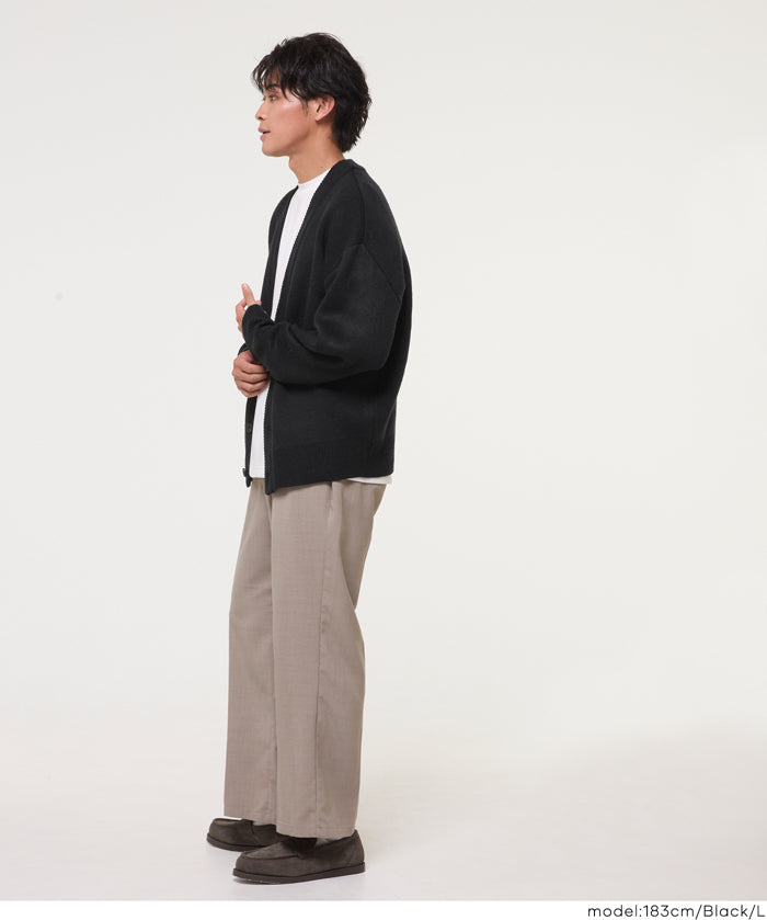 Men's solid fabric Japanese style V-neck Cardigans unisex